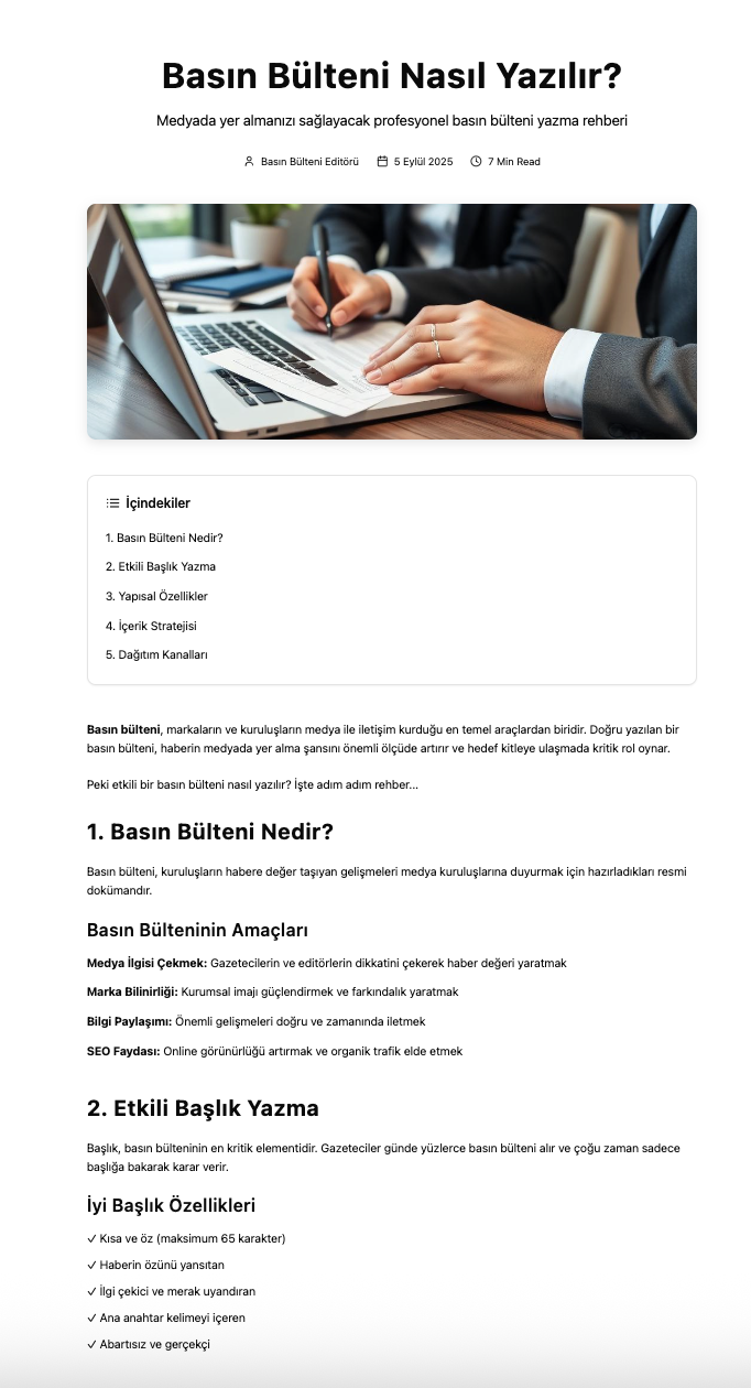 Basın Bülteni Nasıl Yazılır?